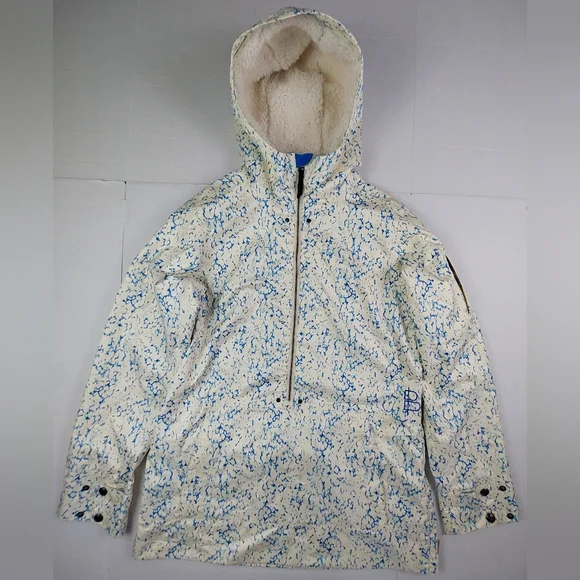 Burtons B By Burton Dryride Jacket Womens XL Cream Pullover Hooded Snowboard Ski - Picture 1 of 16